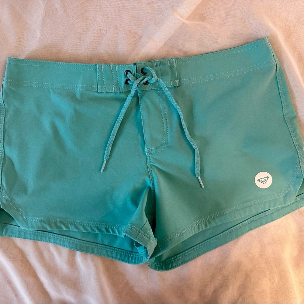 Roxy Women's Aqua Athletic Surf Shorts